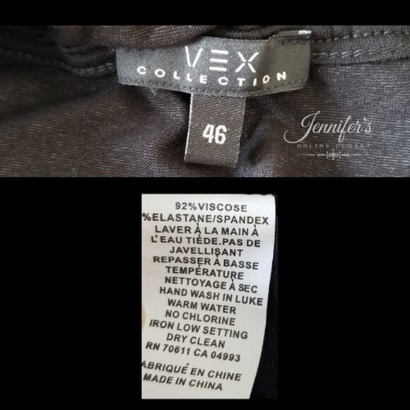 Vex Collection Women's Black Swirl Collar Short Sleeve Top Size XL - Picture 4 of 6